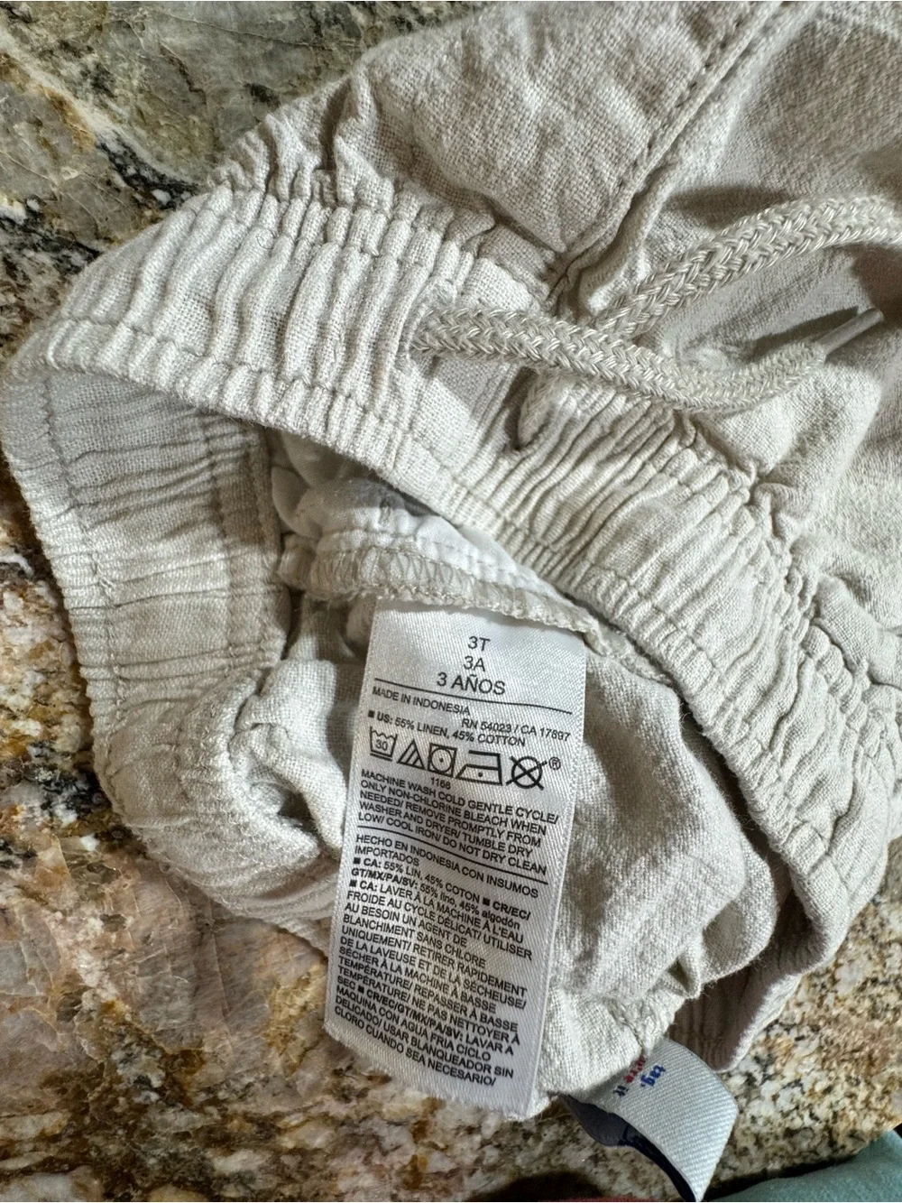 Linen Blend Drawstring Casual Shorts